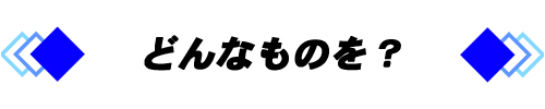 どんなものを？